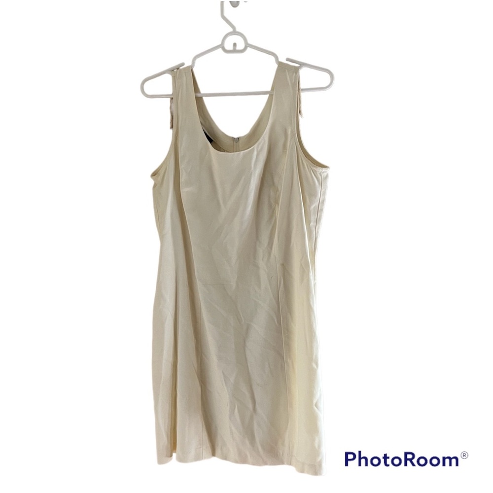 ◽️IZ CALIFORNIA: Women’s size 11, cream sleeveless midi dress w/zipper, preowned